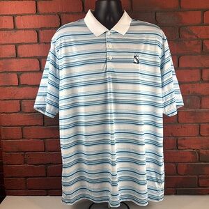 Adidas Men's Blue‎ Stripped Polo 2XL